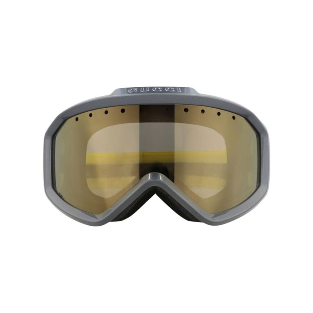 Gucci Shield-Frame Injection Sunglasses Grey Unisex-Adult